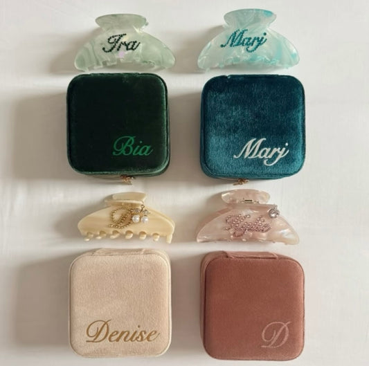 Custom Name Velvet Make Up Box